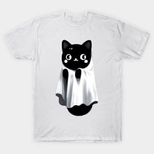 Funny black cat ghost T-Shirt